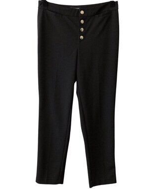 Karl Lagerfeld Paris Black Gold Button Slim Fit Pants Size 6